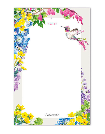 Stone Botanical Hummingbird Notepad by Lola Design