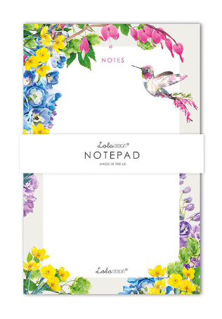 Stone Botanical Hummingbird Notepad by Lola Design