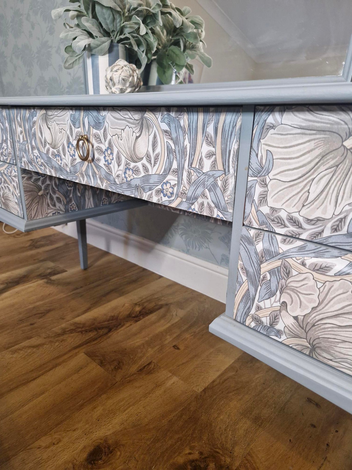 Side Angled Image of Stag Minstrel William Morris dressing table 