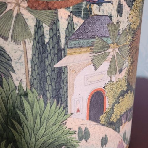 Handmade Velvet Pendant Lampshade 40cm – Linwood Japanese Garden Fabric | Calming Japandi Home Decor