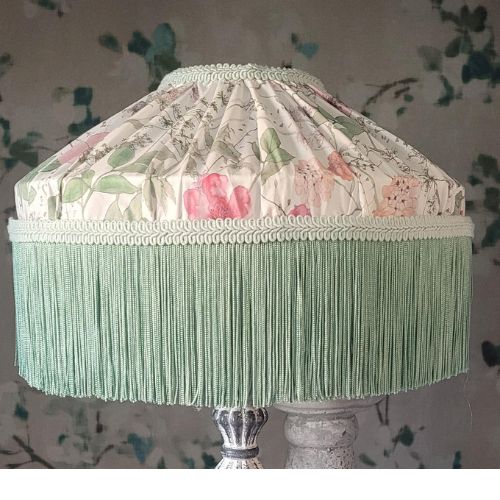 Carousel Gathered Fringed Lampshade | Liberty London |  Table Lampshade | Hand Made Shade | Hand Sewn Shade | Lampshade with Gathers