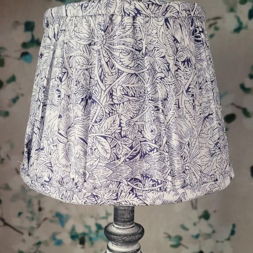 Liberty London Indigo Morris A 8 Inch Soft Gathered French Tapered Drum Shade