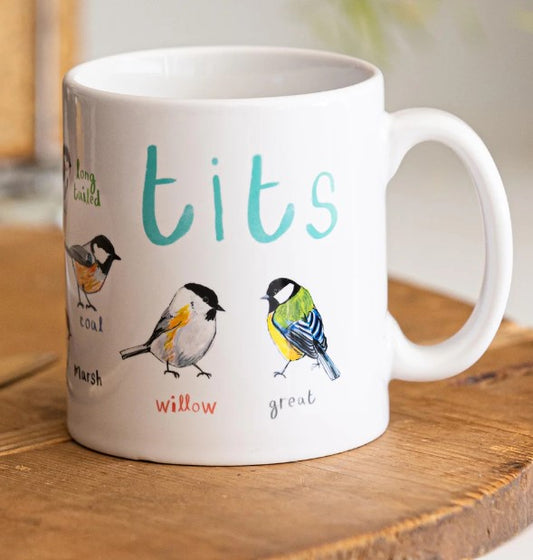 Tits Ceramic Bird Mug / Kitchenware / Ceramic Gift for Nature and Animal Lovers