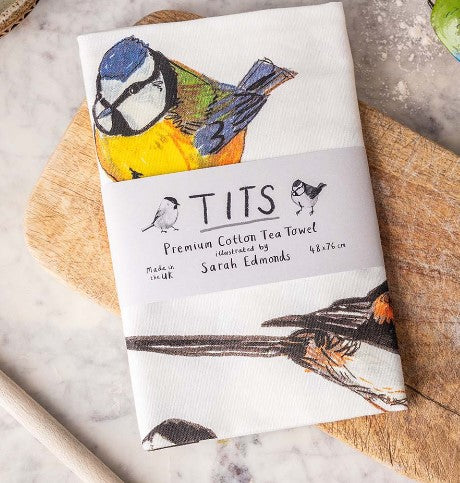 Tits Cotton Tea Towel / Nature Pun Inspired Kitchenware / Fun Gift