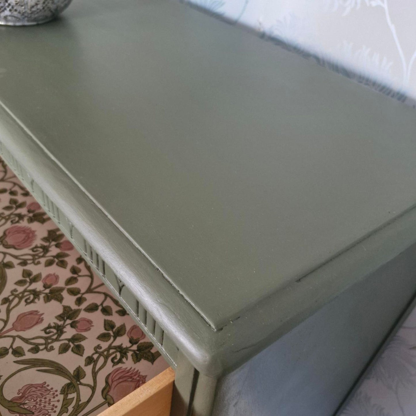 Bayberry Green Botanical Chest of Drawers | Hand-Painted Floral Furniture | Bespoke Upcycled Bedroom Storage