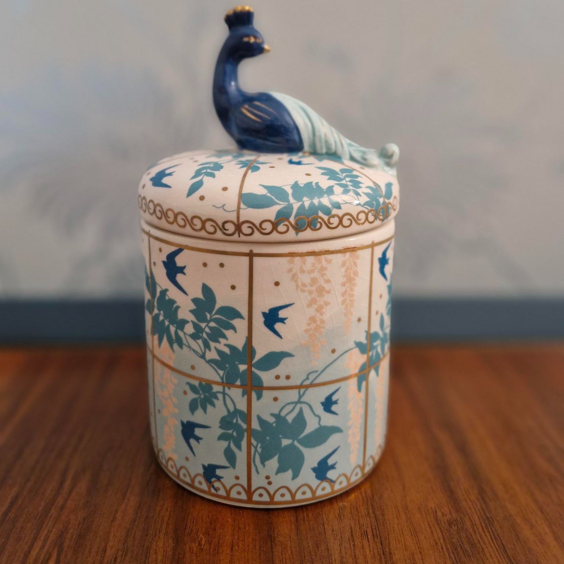 Luxurious Peacock Storage Jar - Gifting / Bedroom Accessory / Kitchen Accessory / Luxury Gift