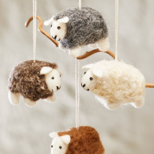 Handmade Fair Trade Hanging Sheep Decorations
