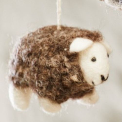 Handmade Fair Trade Hanging Sheep Decorations