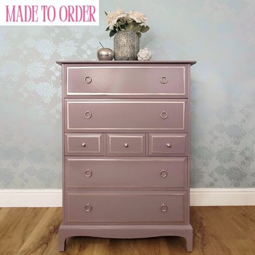 CUSTOM ORDER: Stag Minstrel Tall Boy / Seven Drawer Chest of Drawers / Bedroom Furniture / Living Room Furniture  / Bespoke Hand Painted Furniture