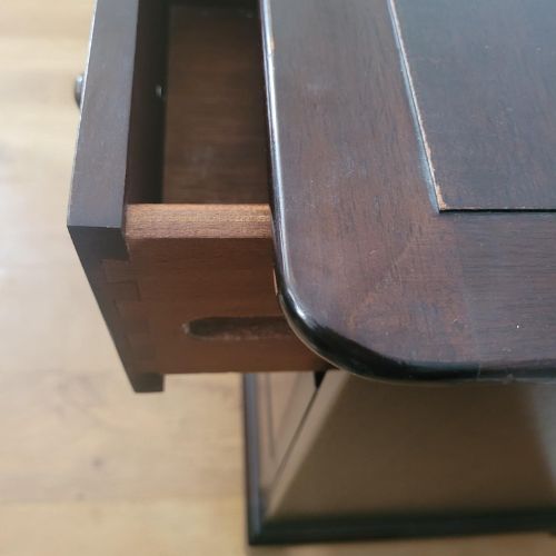 Pair of Stag Minstrel oversized bedside tables with classic design and brass ring handles. Painted to order in a colour and design of your choosing. Stag Minstrel bedside tables offering versatile storage with timeless design with three spacious drawers.