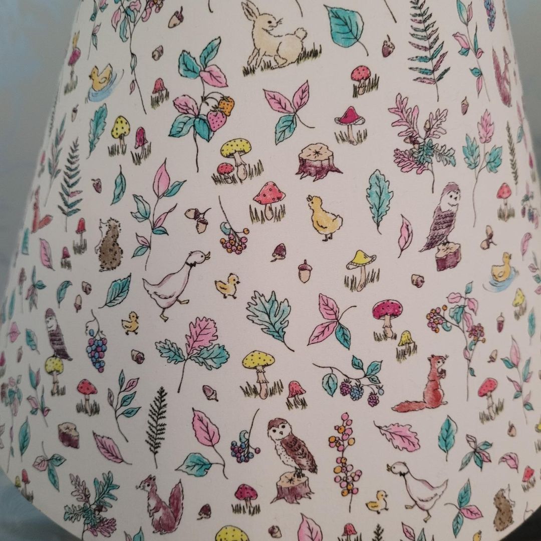 Liberty London 25cm Coolie Lampshade, Woodland, Forest Creatures, Whimsical Lands, Children's Room, Baby Nursery