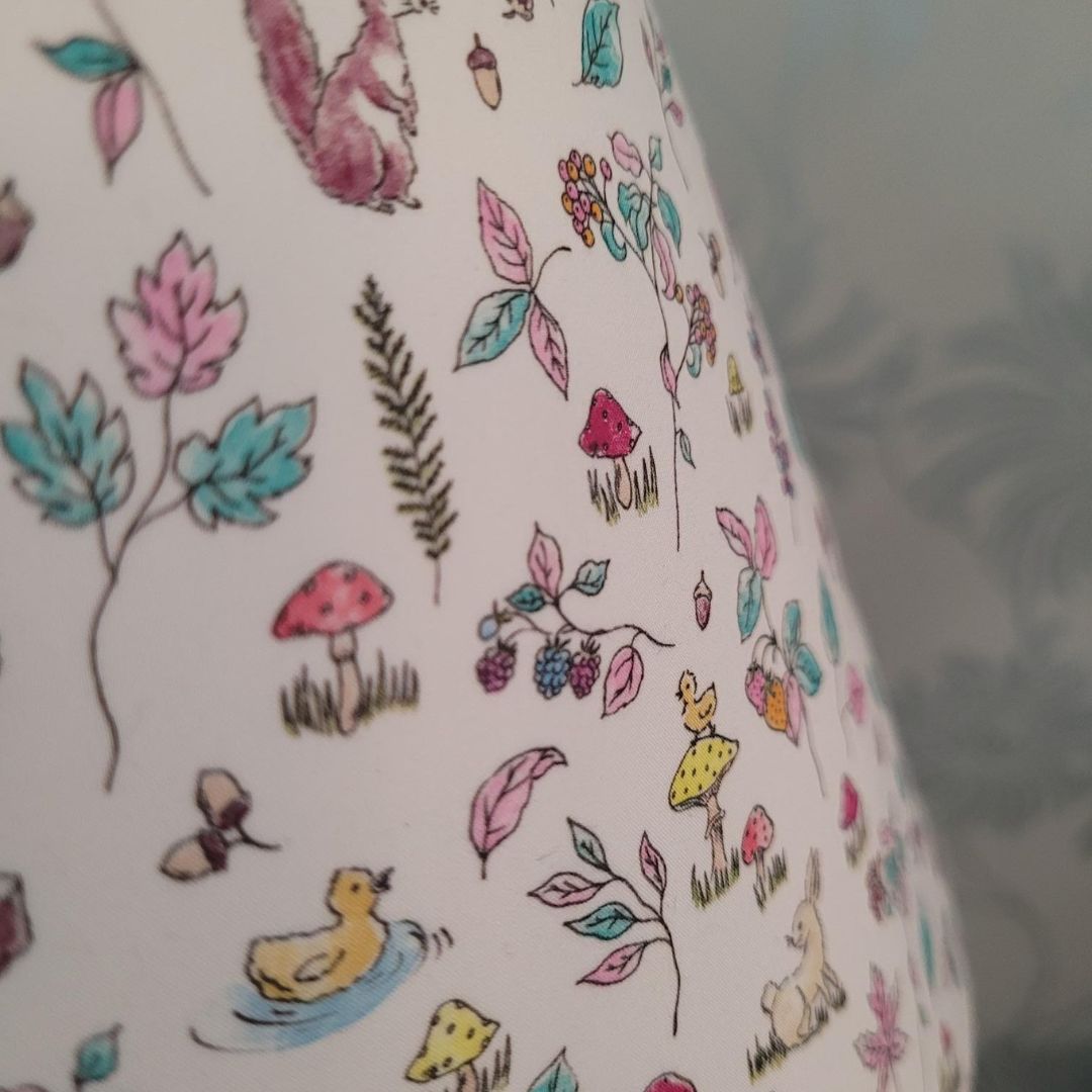 Liberty London 25cm Coolie Lampshade, Woodland, Forest Creatures, Whimsical Lands, Children's Room, Baby Nursery