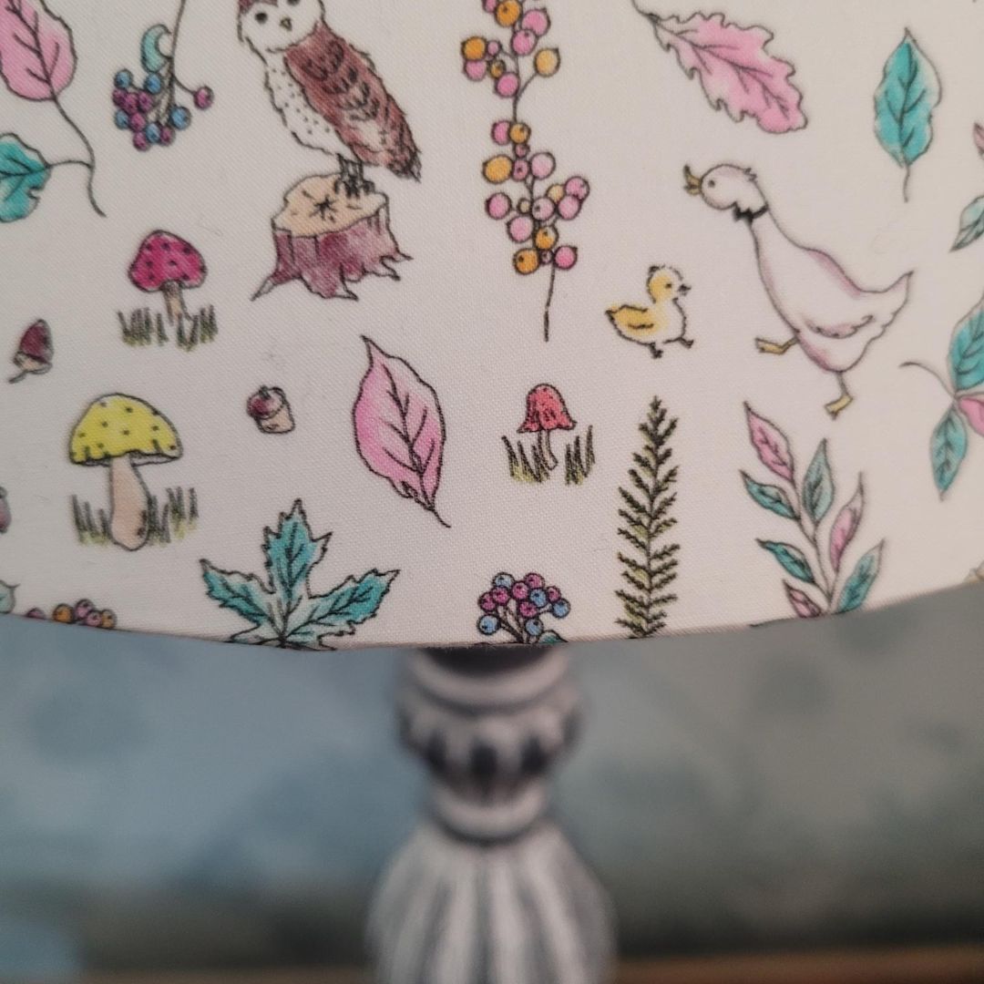 Liberty London 25cm Coolie Lampshade, Woodland, Forest Creatures, Whimsical Lands, Children's Room, Baby Nursery