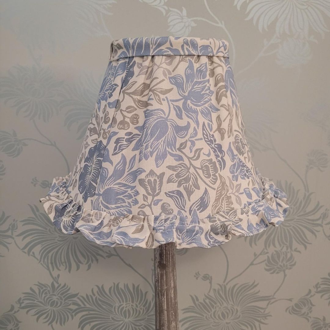 William Morris Mallow Denim Bowed Empire Lampshade | Table Lampshade | Bedroom Lighting ~ Living Room Lighting | Hand Sewn Shade