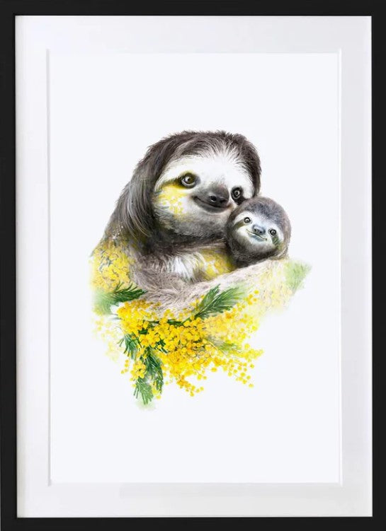 Sloth Wildlife Art Print by Lola Design