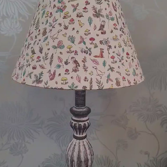 Liberty London 25cm Coolie Lampshade, Woodland, Forest Creatures, Whimsical Lands, Children's Room, Baby Nursery