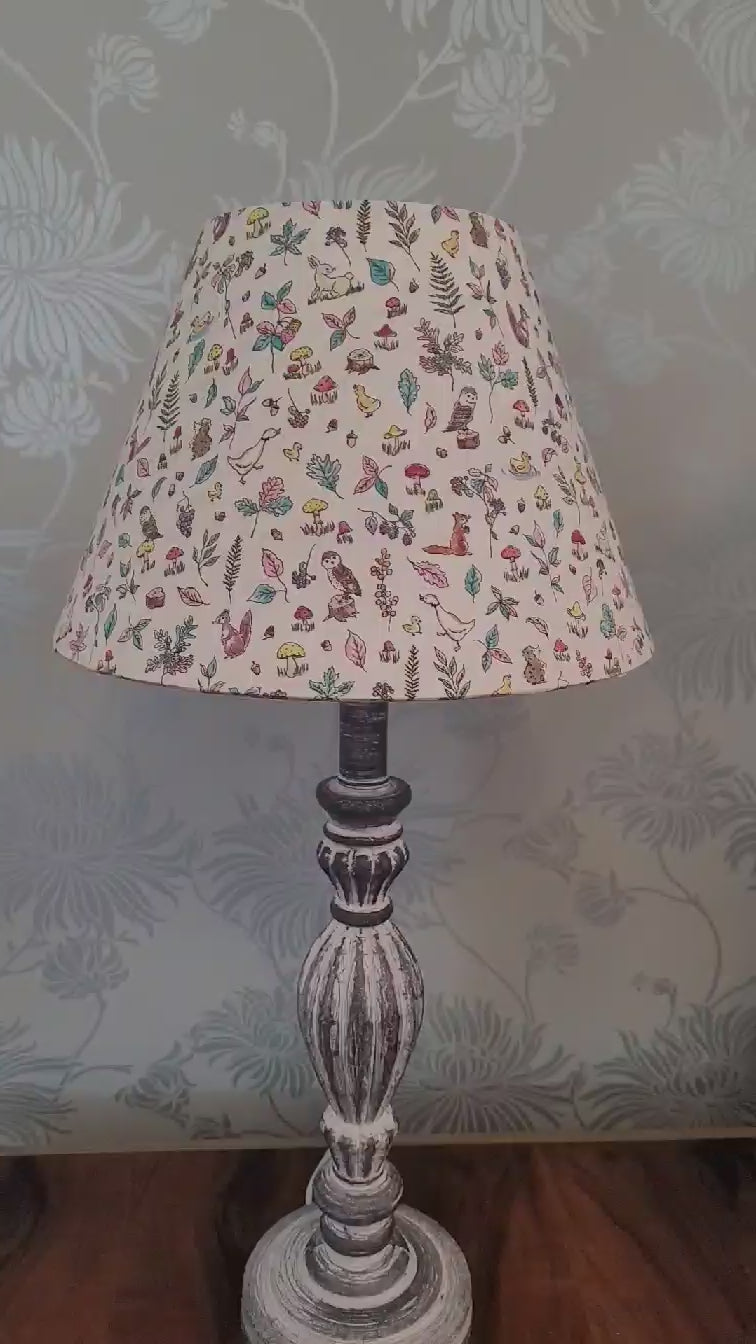 Liberty London 25cm Coolie Lampshade, Woodland, Forest Creatures, Whimsical Lands, Children's Room, Baby Nursery