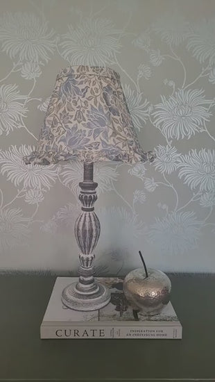 William Morris Mallow Denim Ivory 10 Inch Bowed Empire Lampshade