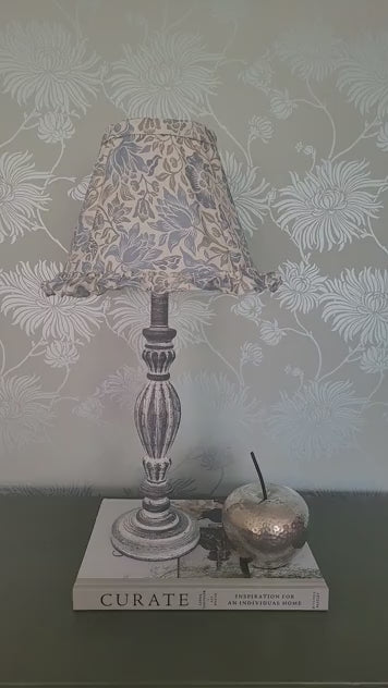 William Morris Mallow Denim Ivory 10 Inch Bowed Empire Lampshade