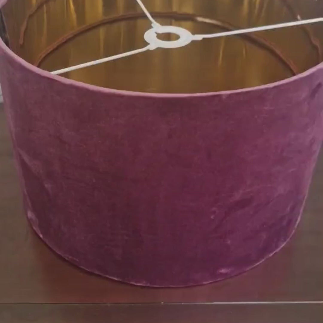 video of mauve velve lampshade